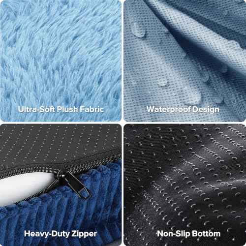 Orthopedic Dog Bed Extra Large Sized Dog (Blue / 44"L x 31"W x 7"T)