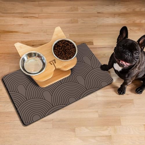 Dog Food Mats for Floors Absorbent (L(17"×30") / 01-Brown)