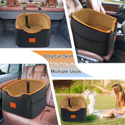Dog Car Seat for Small (Black/Brown)