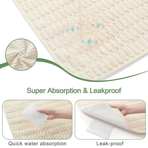 Washable Pee Pads for Dogs Puppy Pad (Cream White / 36"x40"(Pack of 2))