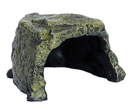 Rock Hide Cave for Reptiles (Medium Size ( Green ))