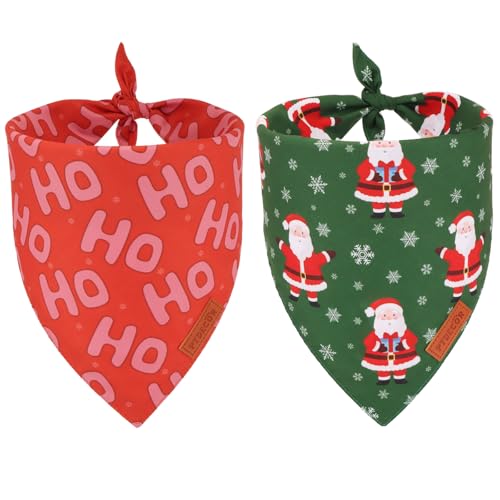 Christmas Dog Bandana (Large / Red and green)