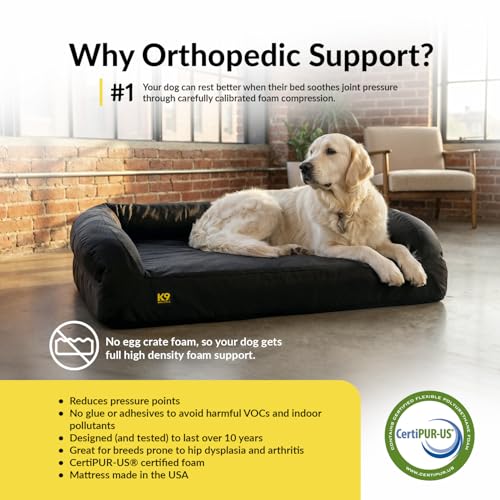 Tough Ripstop Bolster Orthopedic Dog Bed (XX-Large (68" L x 40" W x 10" H) / Titanium Premium Finish)