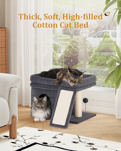 Cat Tree for Large Cats (L—14''Dark Grey)