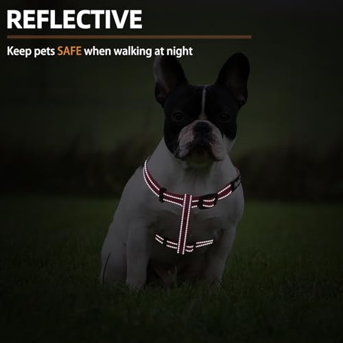 No Pull Dog Harness Small Sized Step (DeepPink(Reflective) / Small)
