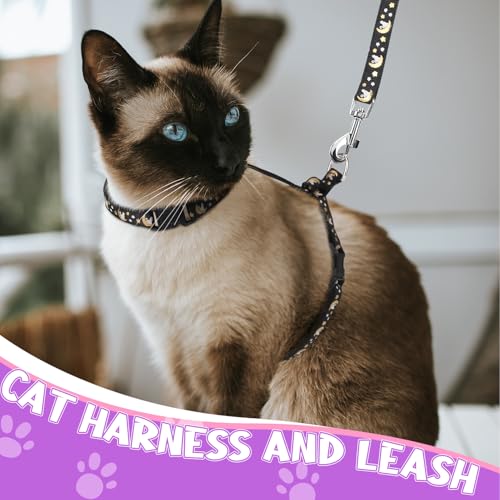 2 Pack Cat Harness and Leash with Collar Set (Multicolor)