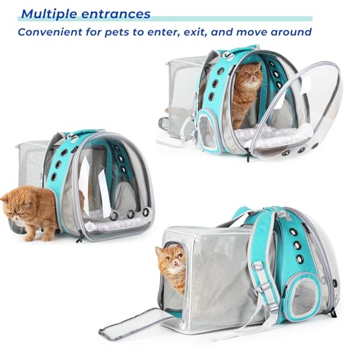 Expandable Bubble Cat Carrier Backpack (Dual Expandable-Green)
