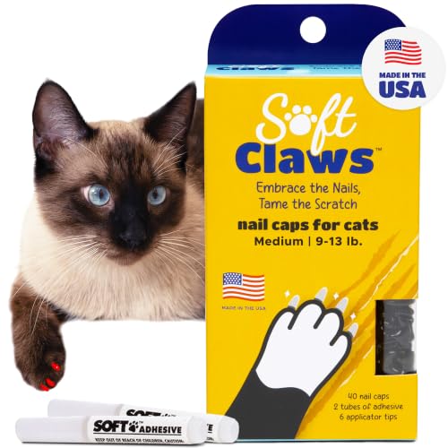 Feline Soft Claws Nail Caps Med Black (Black / Medium)