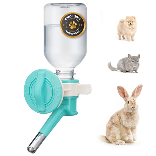 Patented No Drip Water Bottle (C528 Aqua / Rabbits-Chinchillas-Toy Dogs-10.2 fl.oz)