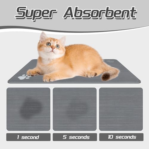Cat & Dog Feeding Mat for Bowl (grey foot / 12"L x 19"W)