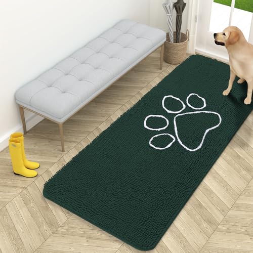 Dog Door Mat for Muddy Paws 59x24 (Blackish Green / 59" X 24")