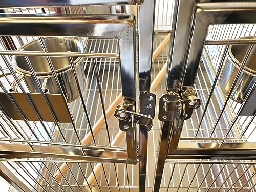 Medium Sized 39" L x 29" D X 67" H 304 Stainless Steel Bird Parrot Cage and Seed Catcher
