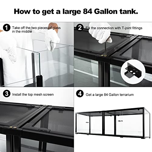 REPTIZOO 84 Gallon Large Reptile Terrarium Extra (60" x 18" x 18")
