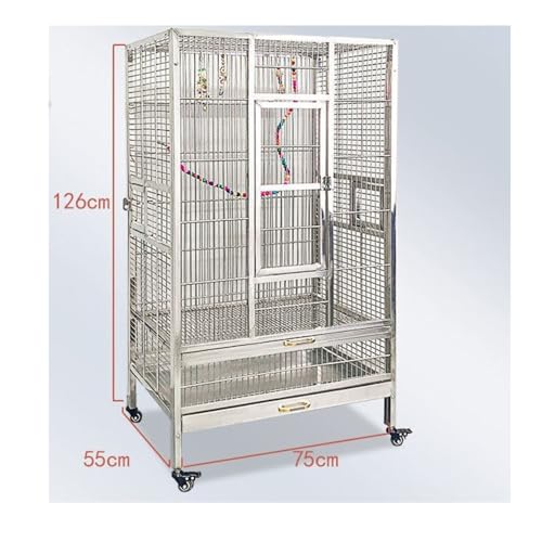 Parrot Cages Luxury Time Capsule Parrot Villa Premium Stainless Steel Metal Birdcage for Stylish Feathered Friends