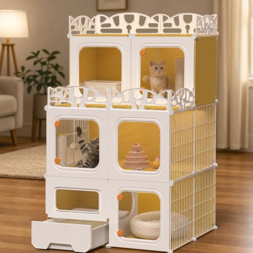 Cat Cage with Built (2 Rows)