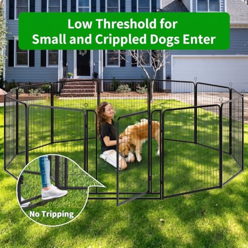 Dog Playpen Outdoor Extra Wide 12 Panels Heavy Duty Dog Fence 40" (32"W x 40"H)