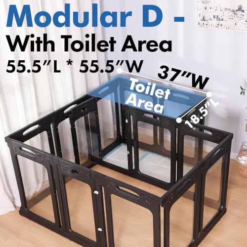 Clear Acrylic Dog Playpen Indoor (Black / 30" Height)