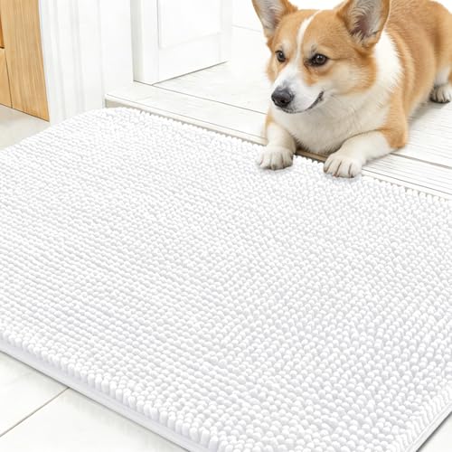 Dog Door Mat for Muddy Paws 30x17 (White / 30" X 17")