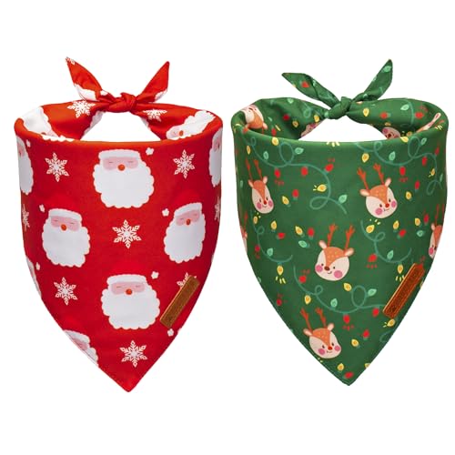 Christmas Dog Bandanas 2 Pack (Small / Christmas)