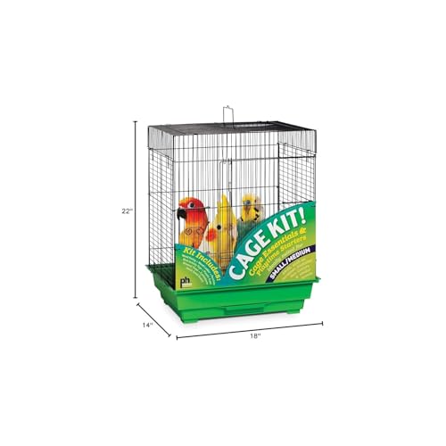 Square Roof Bird Cage Kit (Black & Green)