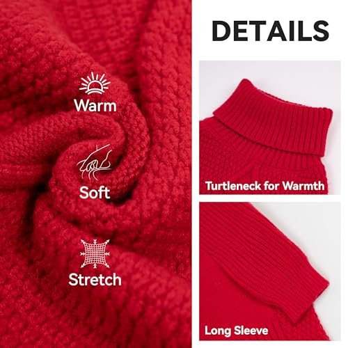 Dog Sweater Long Sleeve Warm Sweaters for Giant Breed Dogs Boy Girl (Red / XXXX-Large)