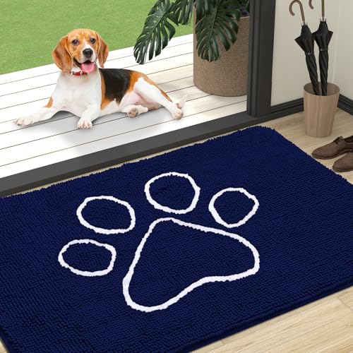 Dog Door Mat for Muddy Paws 47x32 (Navy Blue / 47" X 32")