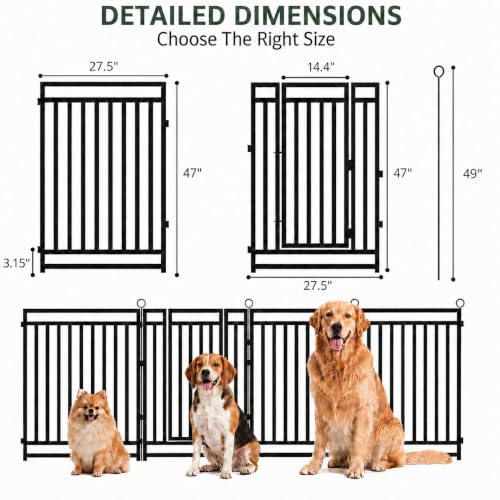 Thickened Outdoor Dog Fence (47" Height / 16 Panels)