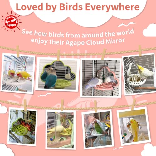 Bird Mirror for Cage (Blush / 7.28" L x 3.5" W x 5.5" H)