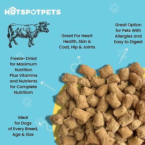 Freeze Dried Raw Beef Meal Toppers for Dogs 1LB Bag