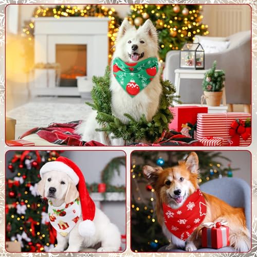 50 Pcs Christmas Dog Bandanas Bulk (Christmas / 31.5 x 21.7 x 21.7")
