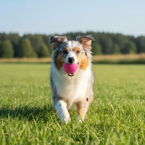 16 Pcs 2.5 Inch Squeaky Tennis Balls Bulk for Dogs Bouncy Floatable Tennis Balls Dog Playing Supplies Training Interactive Fetch Toys Indoor and Outdoor for Small Medium Puppy (Multicolor)