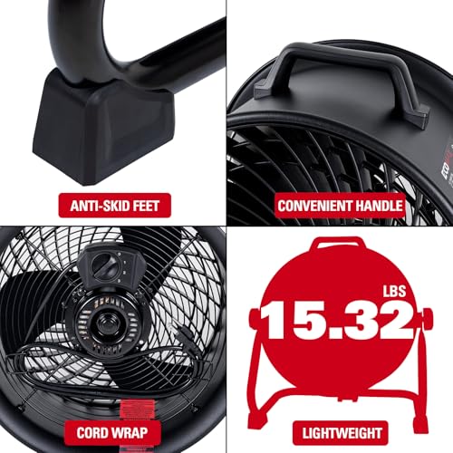 Drum Fan 16 Inch High Velocity Industrial Shop Fan (16Inch)