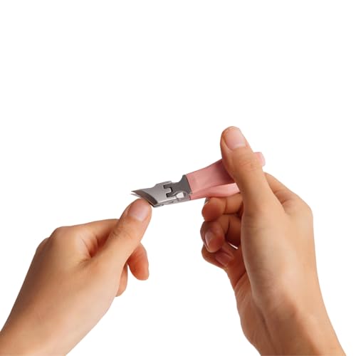 Angled Nail Clippers Pink Eagle Beak Oblique Slanted Curved Thick Professional Nail Clippers for Women Adult Men Ingrown (Classic)