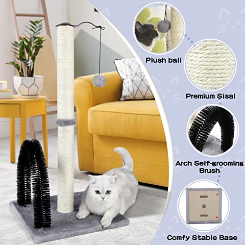 32" Tall Cat Scratching Post with Arch Groomer