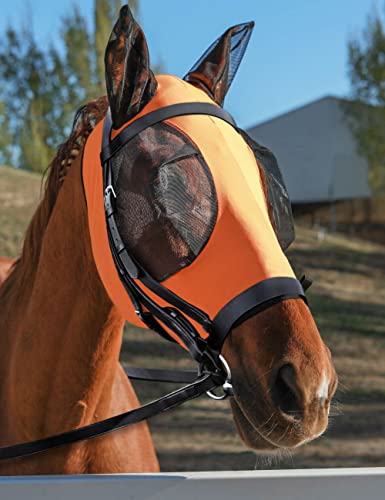 Horse Fly Mask with Ears (Red Orange / Large)
