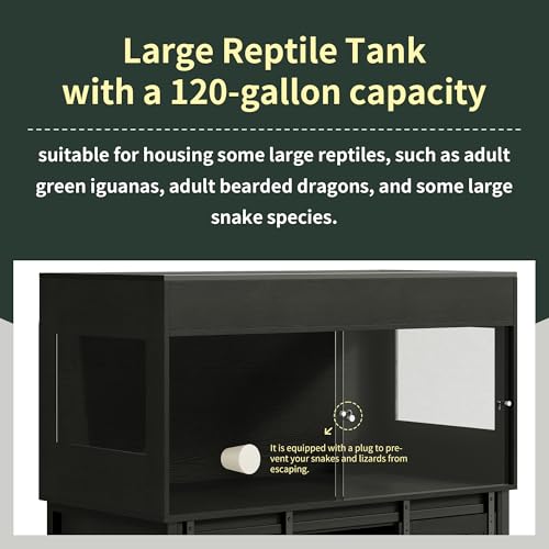 120 Gallon Reptile Terrarium with Stand (Black / 120 Gallon)
