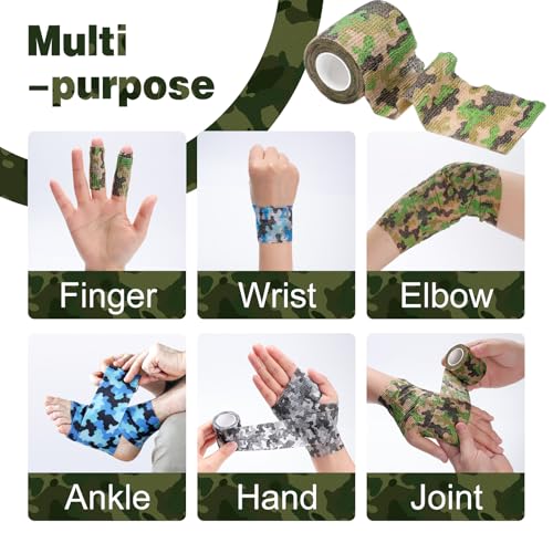 16 Pack Camo Self Adhesive Bandage Wrap (Camo / 2IN - 16Pack)