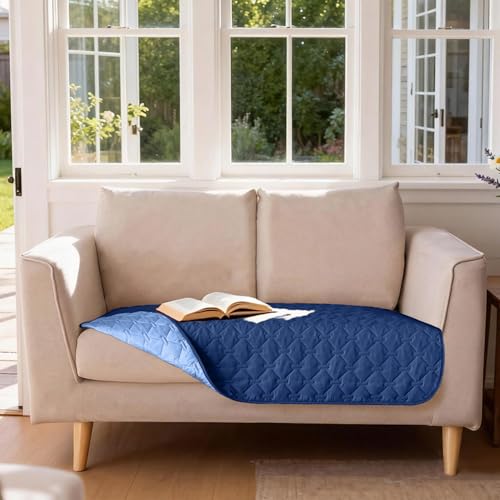 Waterproof Loveseat Cover (32x53 Inch (Pack of 1) / Dark Navy/Light Navy)