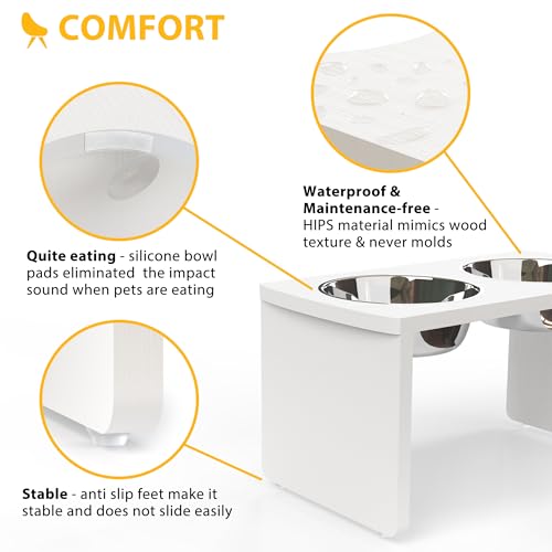 Elevated Dog Bowls (White / X Large: 13'' Tall-68 oz Bowl)