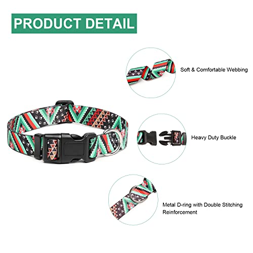 Adjustable Dog Collar (Small / Ethnic Green)