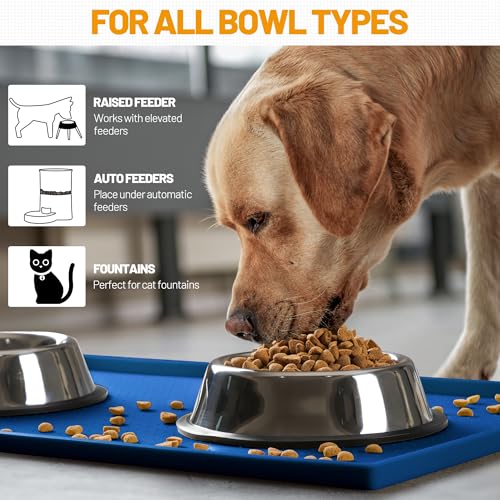 Dog Feeding Mat (Navy / 32"l X 24"w)