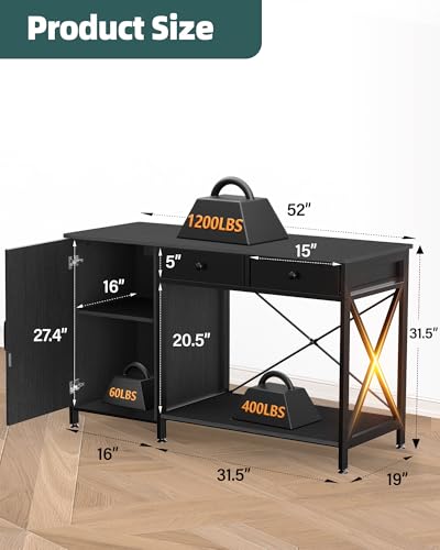 55 75 Gallon Aquarium Stand with Cabinet Drawer (Blcak / 55-75 Gallon)
