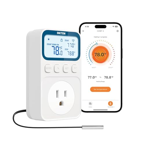 WiFi Temperature Controlled Outlet with APP for Heater (Blue)