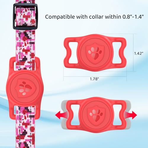 IP68 Waterproof AirTag Holder for Dog Collar (Red)