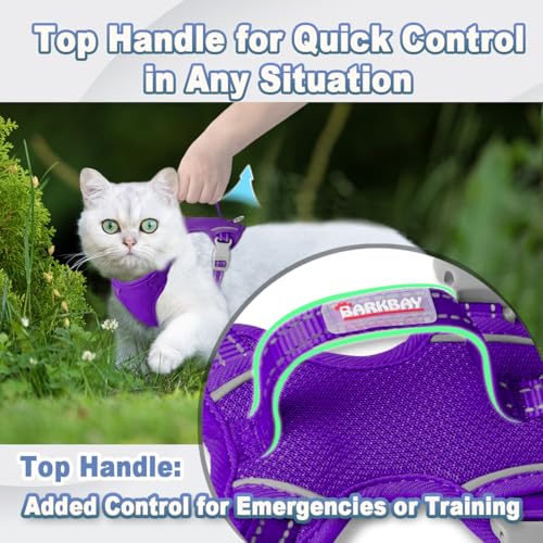 Cat Harness and Leash Set Escape Proof for Kitten Walking (Small / Purple)