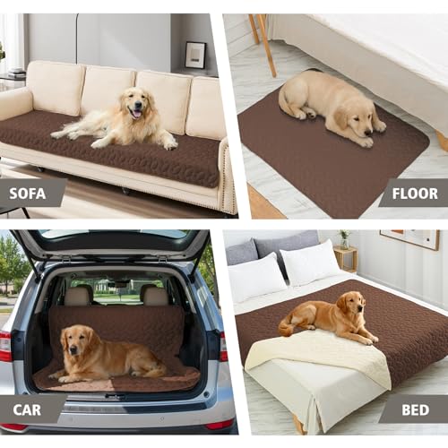Pet Bed Cover Dog Bed Blanket for Sofa and Furniture Waterproof New Pattern Design (82x82 Inch (Pack of 1) / Chocolate)