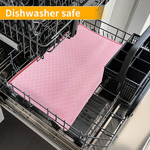Pet Placemat for Dog and Cat (18"L x 12"W / Pink)