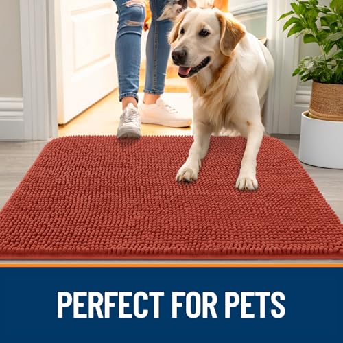 Dog Door Mat for Muddy Paws 47x32 (Maple Red / 47" X 32")
