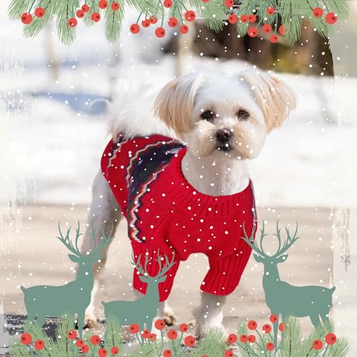 Dog Christmas Sweater (Small / Christmas Red)