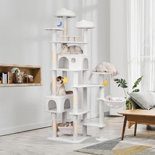 79in Large White Cat Tree (White)